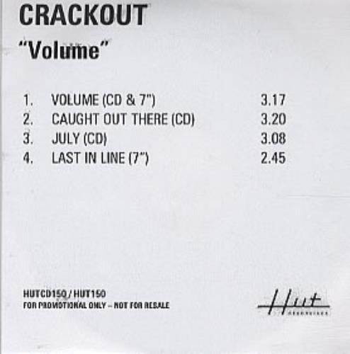 Crackout Volume CD-R acetate UK RACCRVO272264