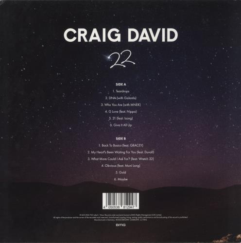 Craig David 22 vinyl LP album (LP record) UK CDVLP889562