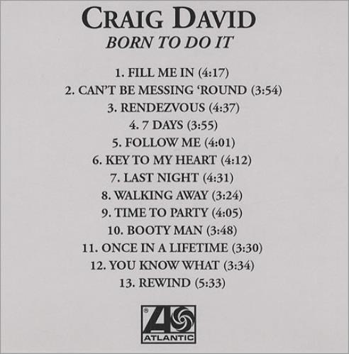 Craig David Born To Do It CD-R acetate US CDVCRBO187150