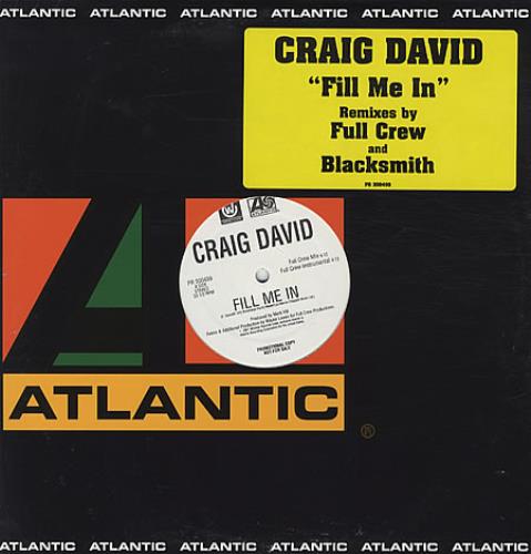 Craig David Fill Me In 12" vinyl single (12 inch record / Maxi-single) US CDV12FI191311