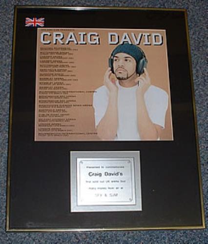 Craig David UK Arena Tour 2001 award disc UK CDVAWUK243549