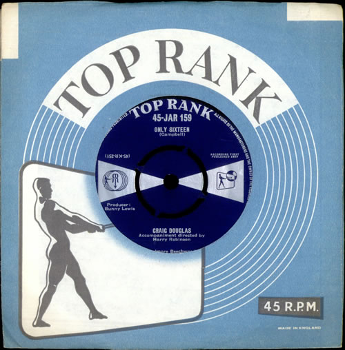 Craig Douglas Only Sixteen - 4pr 7" vinyl single (7 inch record / 45) UK CGA07ON511404