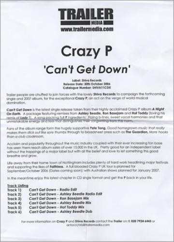 Crazy P Can't Get Down CD single (CD5 / 5") UK CZPC5CA381128