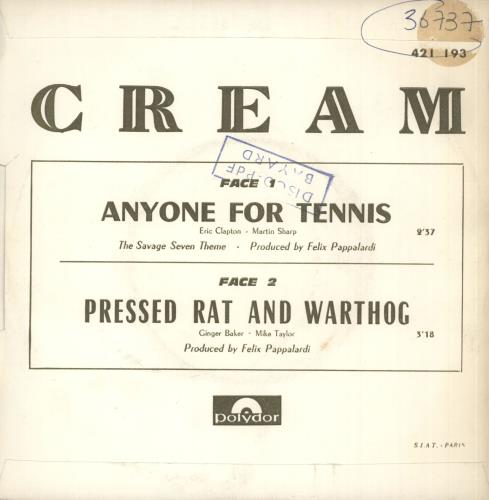 Cream Anyone For Tennis 7" vinyl single (7 inch record / 45) French CRM07AN727493
