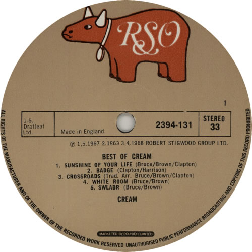 Cream Best Of Cream VG UK vinyl LP album (LP record) (617457)