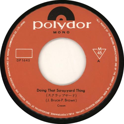Cream Doing That Scrapyard Thing 7" vinyl single (7 inch record / 45) Japanese CRM07DO323336