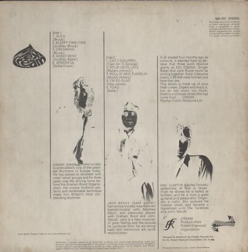 Cream Fresh Cream - 1st - VG vinyl LP album (LP record) UK CRMLPFR636668