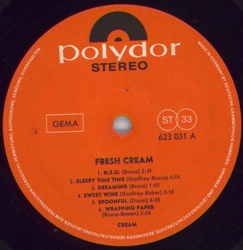 Cream Fresh Cream - VG vinyl LP album (LP record) German CRMLPFR766872