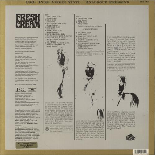 Cream Fresh Cream vinyl LP album (LP record) US CRMLPFR463689