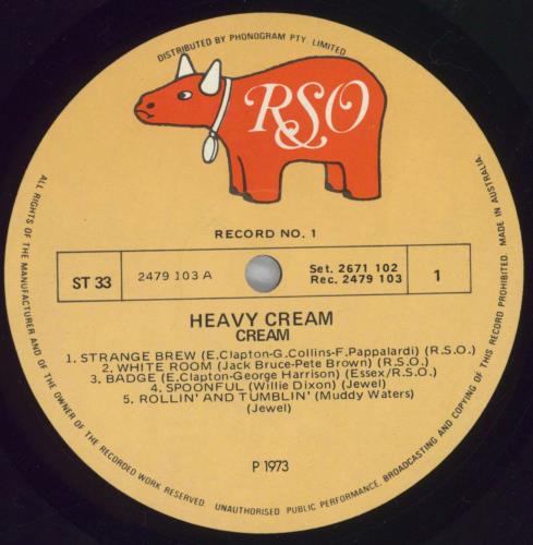 Cream Heavy Cream vinyl LP album (LP record) Australian CRMLPHE828909