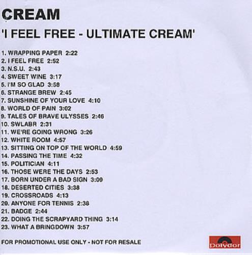 Cream I Feel Free - Ultimate Cream CD-R acetate UK CRMCRIF352148