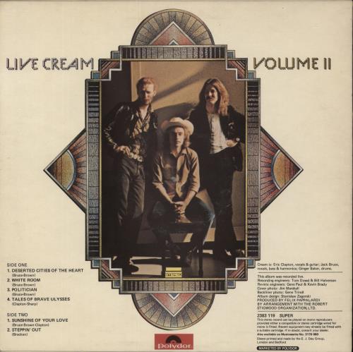 Cream Live Cream Volume II vinyl LP album (LP record) German CRMLPLI680089