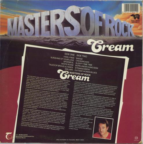 Cream Masters Of Rock vinyl LP album (LP record) South African CRMLPMA785416