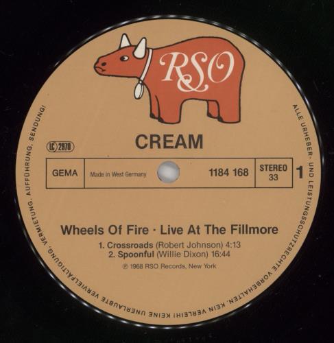 Cream Wheels Of Fire 2-LP vinyl record set (Double LP Album) German CRM2LWH765366