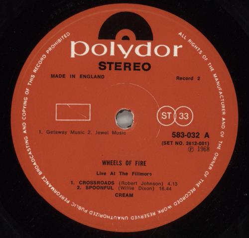 Cream Wheels Of Fire 2-LP vinyl record set (Double LP Album) UK CRM2LWH81106