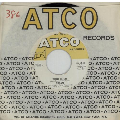 Cream White Room 7" vinyl single (7 inch record / 45) US CRM07WH650939