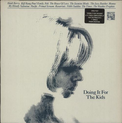 Creation Records Doing It For The Kids - Stickered sleeve vinyl LP album (LP record) UK CAXLPDO271994