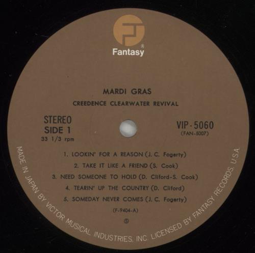 Creedence Clearwater Revival Mardi Gras vinyl LP album (LP record) Japanese CCLLPMA880781