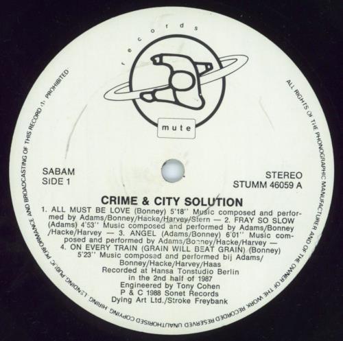 Crime & The City Solution Shine vinyl LP album (LP record) Belgian CB7LPSH814093