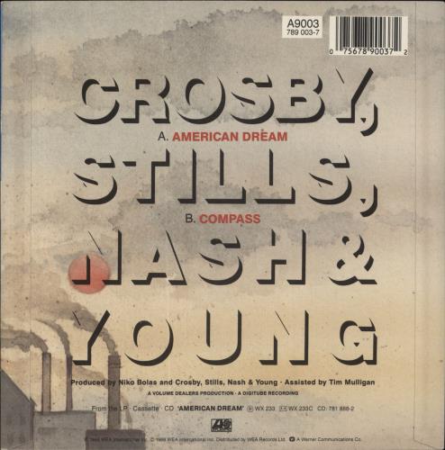 Crosby, Stills, Nash & Young American Dream 7" vinyl single (7 inch record / 45) UK CSN07AM66870