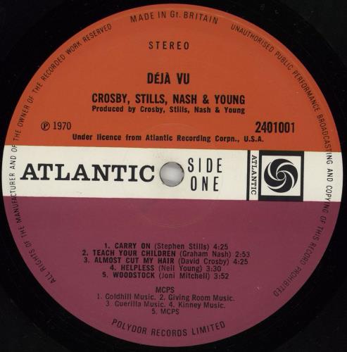 Crosby, Stills, Nash & Young D�j� Vu - 2nd vinyl LP album (LP record) UK CSNLPDJ765346