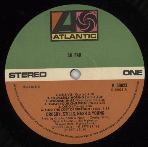 Crosby, Stills, Nash & Young So Far - EX vinyl LP album (LP record) UK CSNLPSO872196