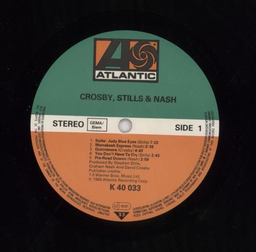 Crosby, Stills & Nash Crosby Stills & Nash vinyl LP album (LP record) German NOYLPCR855668