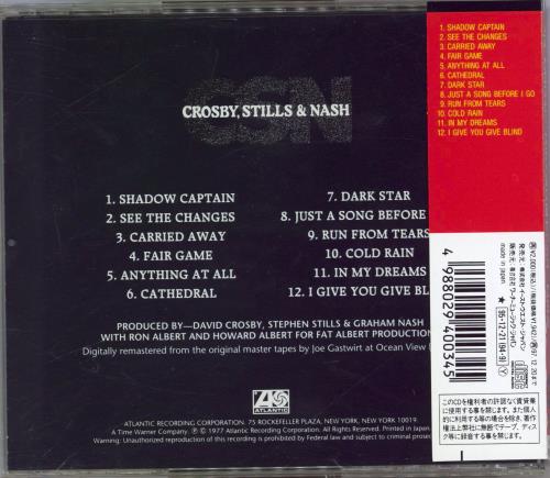 Crosby, Stills & Nash CSN CD album (CDLP) Japanese NOYCDCS768513