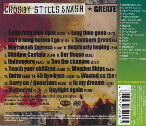 Crosby, Stills & Nash Greatest Hits CD album (CDLP) Japanese NOYCDGR818209