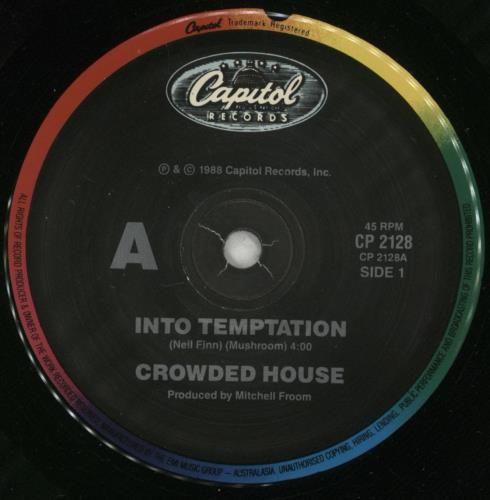 Crowded House Into Temptation 7" vinyl single (7 inch record / 45) Australian CRD07IN864624