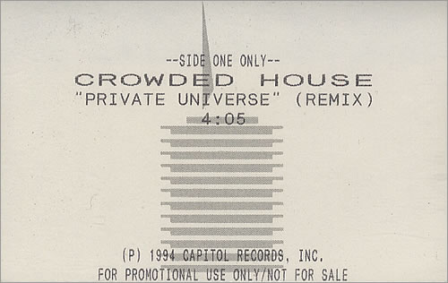 Crowded House Private Universe cassette single US CRDCSPR156522