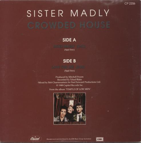 Crowded House Sister Madly 7" vinyl single (7 inch record / 45) Australian CRD07SI864467