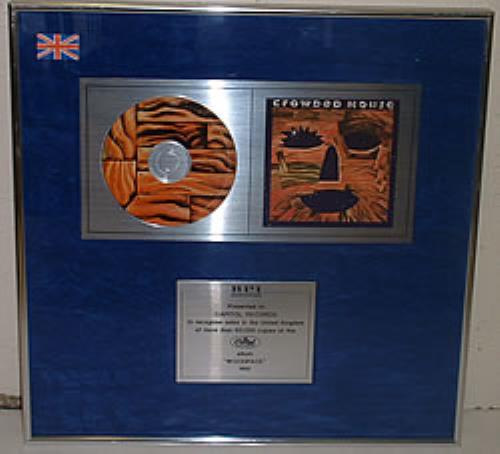 Crowded House Wood Face award disc UK CRDAWWO254971