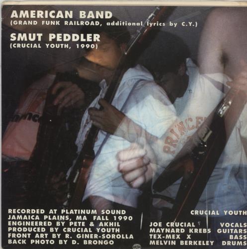 Crucial Youth We're An American Band - White Vinyl 7" vinyl single (7 inch record / 45) US 9T-07WE870458