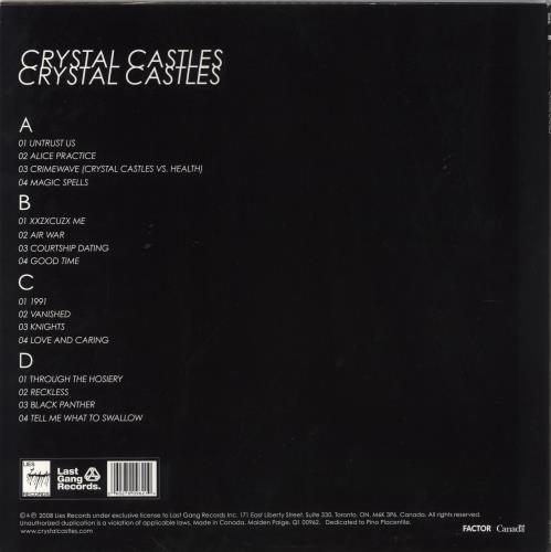 Crystal Castles Crystal Castles 2-LP vinyl record set (Double LP Album) Canadian CY82LCR855686