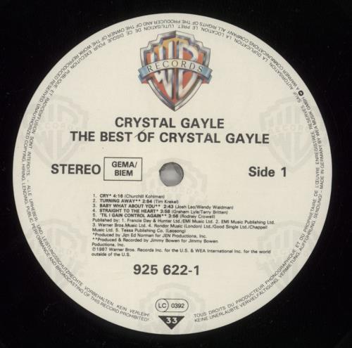 Crystal Gayle The Best Of Crystal Gayle vinyl LP album (LP record) German CGYLPTH586423