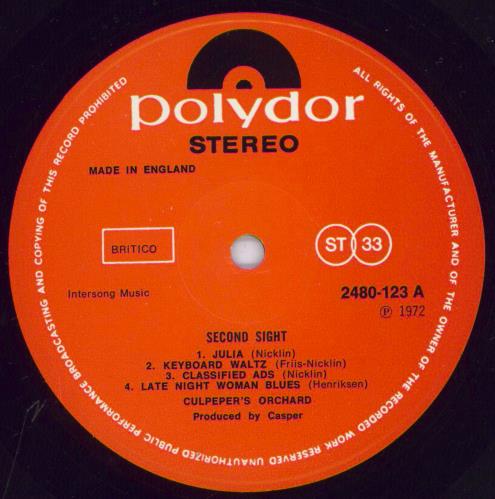Culpeper's Orchard Second Sight vinyl LP album (LP record) UK 661LPSE832576