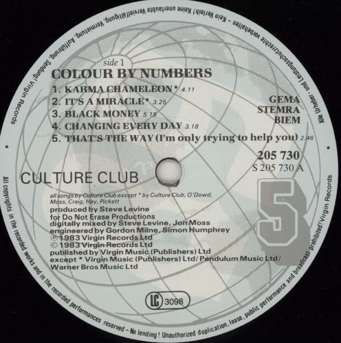 Culture Club Colour By Numbers vinyl LP album (LP record) German CULLPCO762666