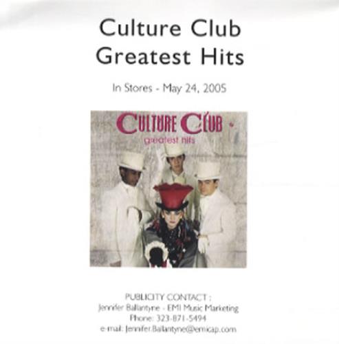 Culture Club Greatest Hits CD-R acetate US CULCRGR343125