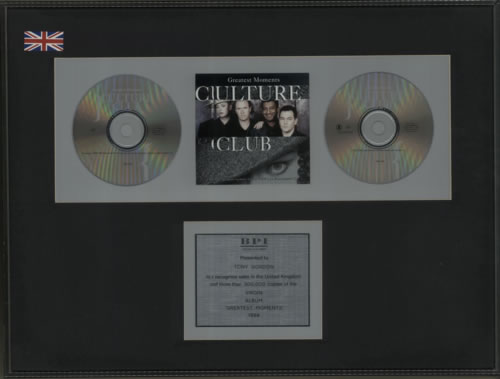 Culture Club Greatest Moments award disc UK CULAWGR599340