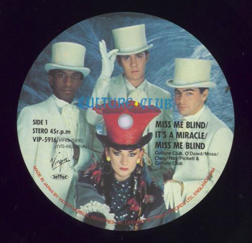 Culture Club It's A Miracle/Miss Me Blind - Picture Label Edition 12" vinyl single (12 inch record / Maxi-single) Japanese CUL12IT00036