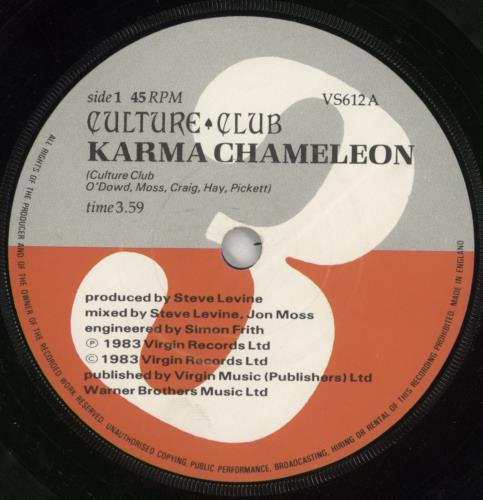 Culture Club Karma Chameleon 7" vinyl single (7 inch record / 45) UK CUL07KA105923