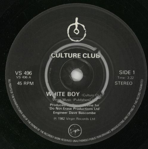 Culture Club White Boy 7" vinyl single (7 inch record / 45) UK CUL07WH105922