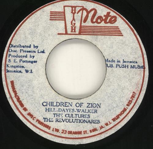 Culture Children Of Zion 7" vinyl single (7 inch record / 45) Jamaican CE407CH716131