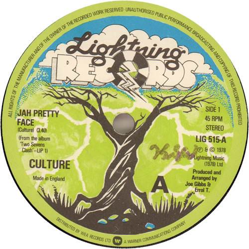 Culture Jah Pretty Face 7" vinyl single (7 inch record / 45) UK CE407JA638865