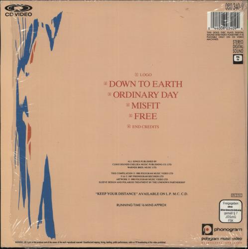 Curiosity Killed The Cat Down To Earth - 8" Cdv laserdisc / lazerdisc UK CATLZDO70977