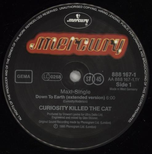 Curiosity Killed The Cat Down To Earth 12" vinyl single (12 inch record / Maxi-single) UK CAT12DO116199