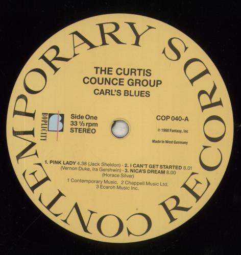 Curtis Counce Carl's Blues vinyl LP album (LP record) German CU-LPCA567535