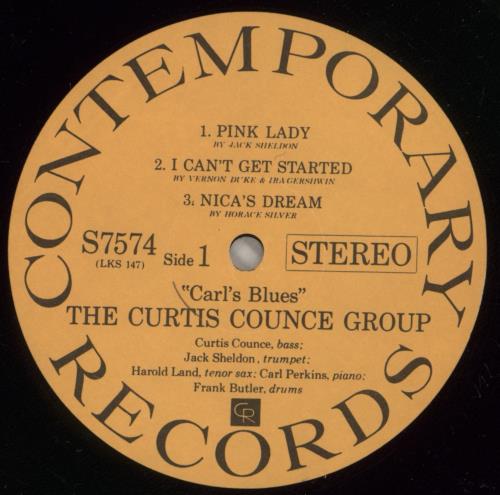 Curtis Counce Carl's Blues vinyl LP album (LP record) US CU-LPCA875739