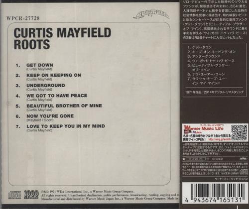 Curtis Mayfield Roots CD album (CDLP) Japanese CMACDRO854582